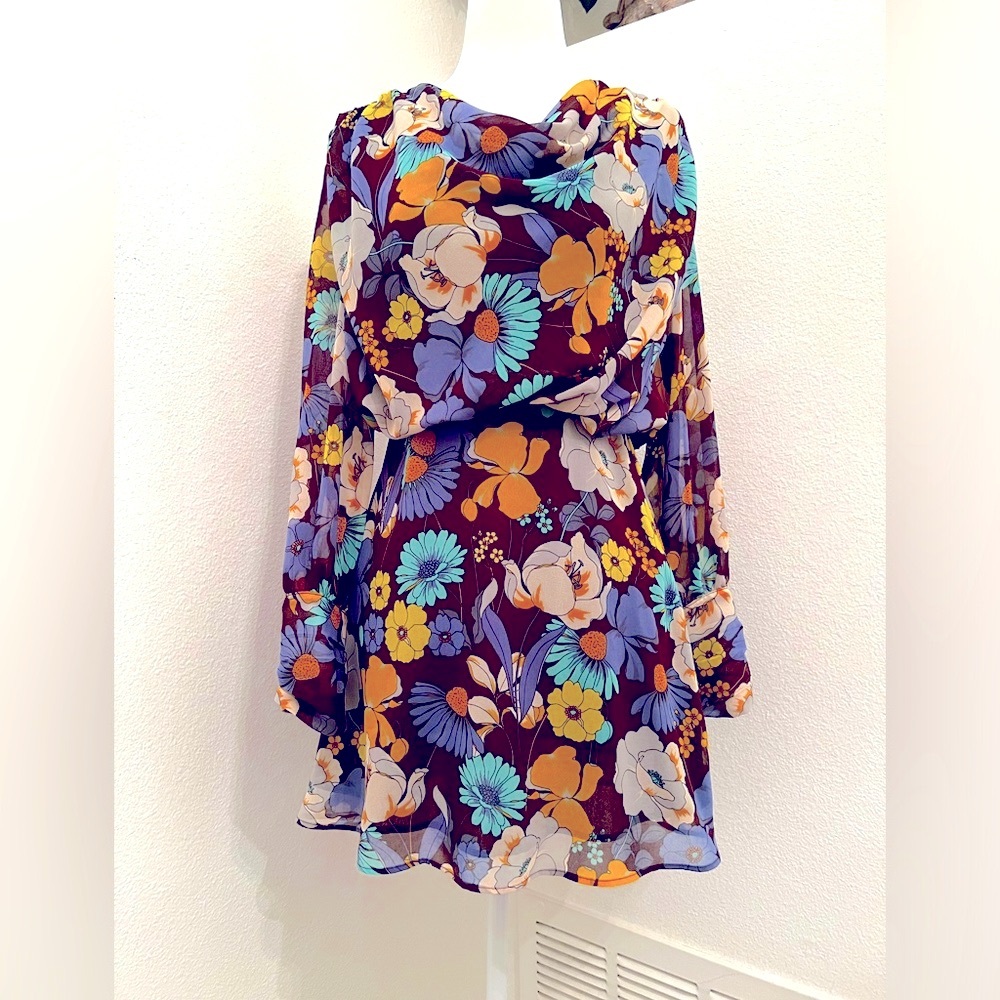 Zara Floral Mini Dress- 60’s floral print inspired!